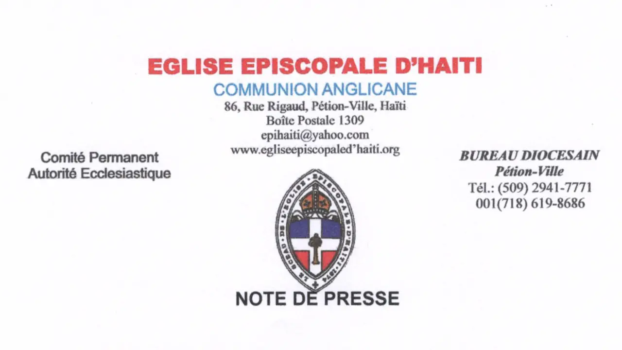 L'Eglise Episcopale d'Haïti réclame la libération de Kettely Desulmé et son chauffeur enlevés à l'Arcahaie