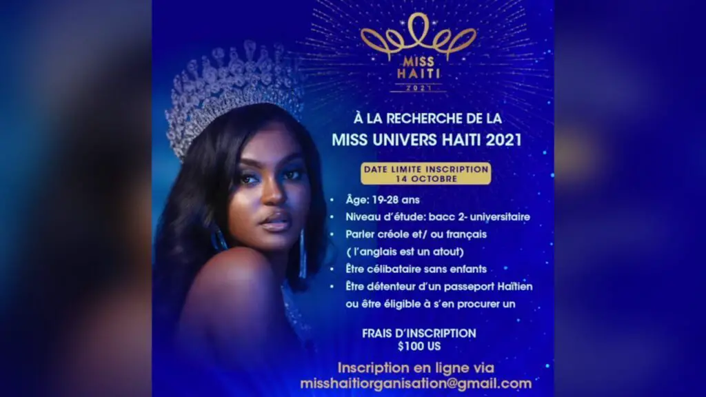 Miss Haïti 2021: les inscriptions sont ouvertes