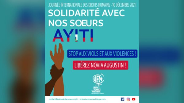 L'Union des femmes de Martinique solidaire des femmes haïtiennes victimes de violence