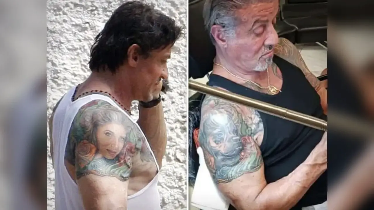 Divorcé, Sylvester Stallone se fait tatouer sur son épaule un chien à la place du visage de sa femme