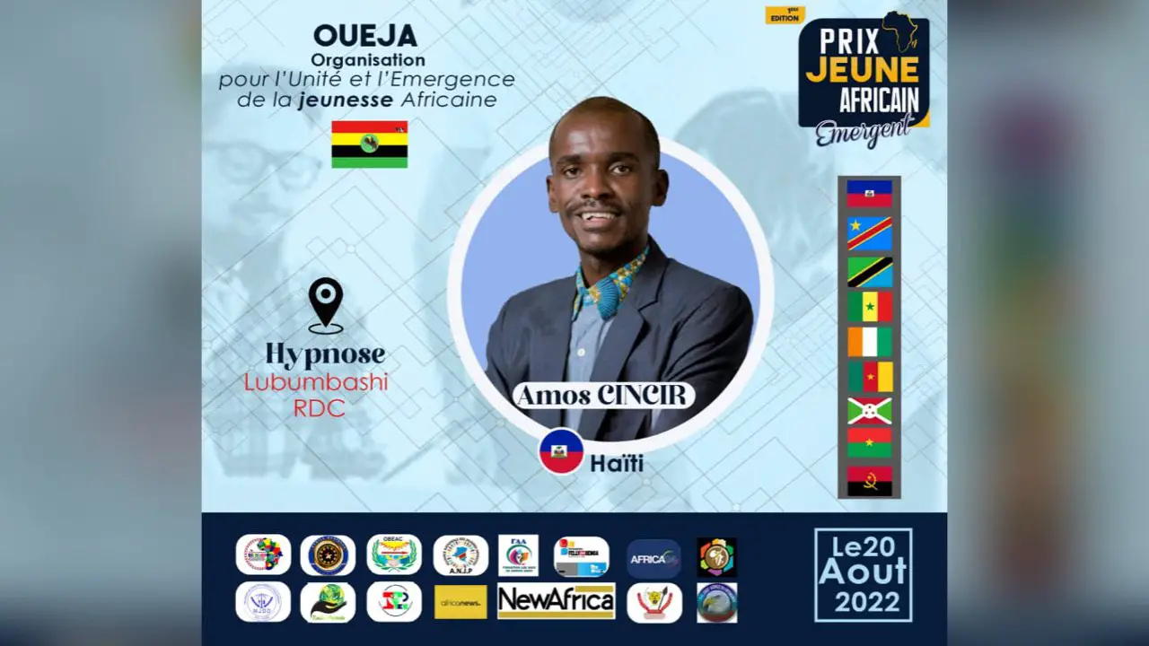 L’Haïtien Amos CINCIR nominé du « Prix Jeune Africain Émergent 2022 » en RDC