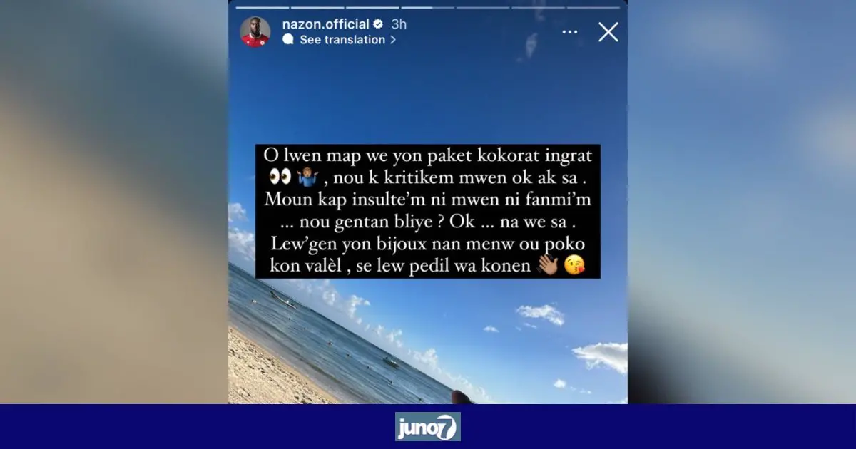 Duckens Nazon déraille sur son story Instagram et traite de "kokorat" ceux qui l'ont critiqué après la Gold Cup