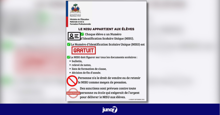 MENFP : l’obtention du NISU est gratuite pour les élèves, des sanctions prévues contre les écoles qui font payer